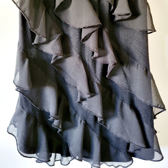 2b bebe Black Ruffly Racerback Top XS - Picture 4 of 5